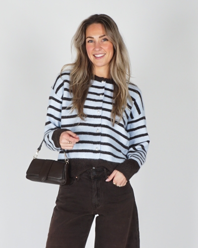 Gossip GESTREEPT VEST PAREL BRUIN/BLAUW