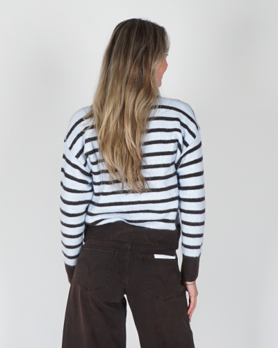 GESTREEPT VEST PAREL BRUIN/BLAUW
