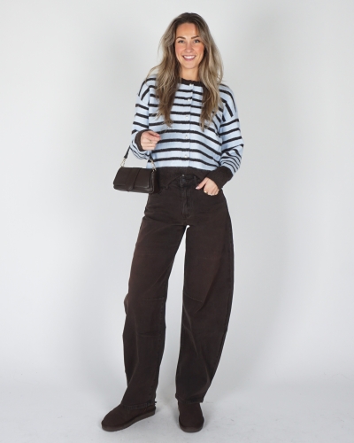 GESTREEPT VEST PAREL BRUIN/BLAUW
