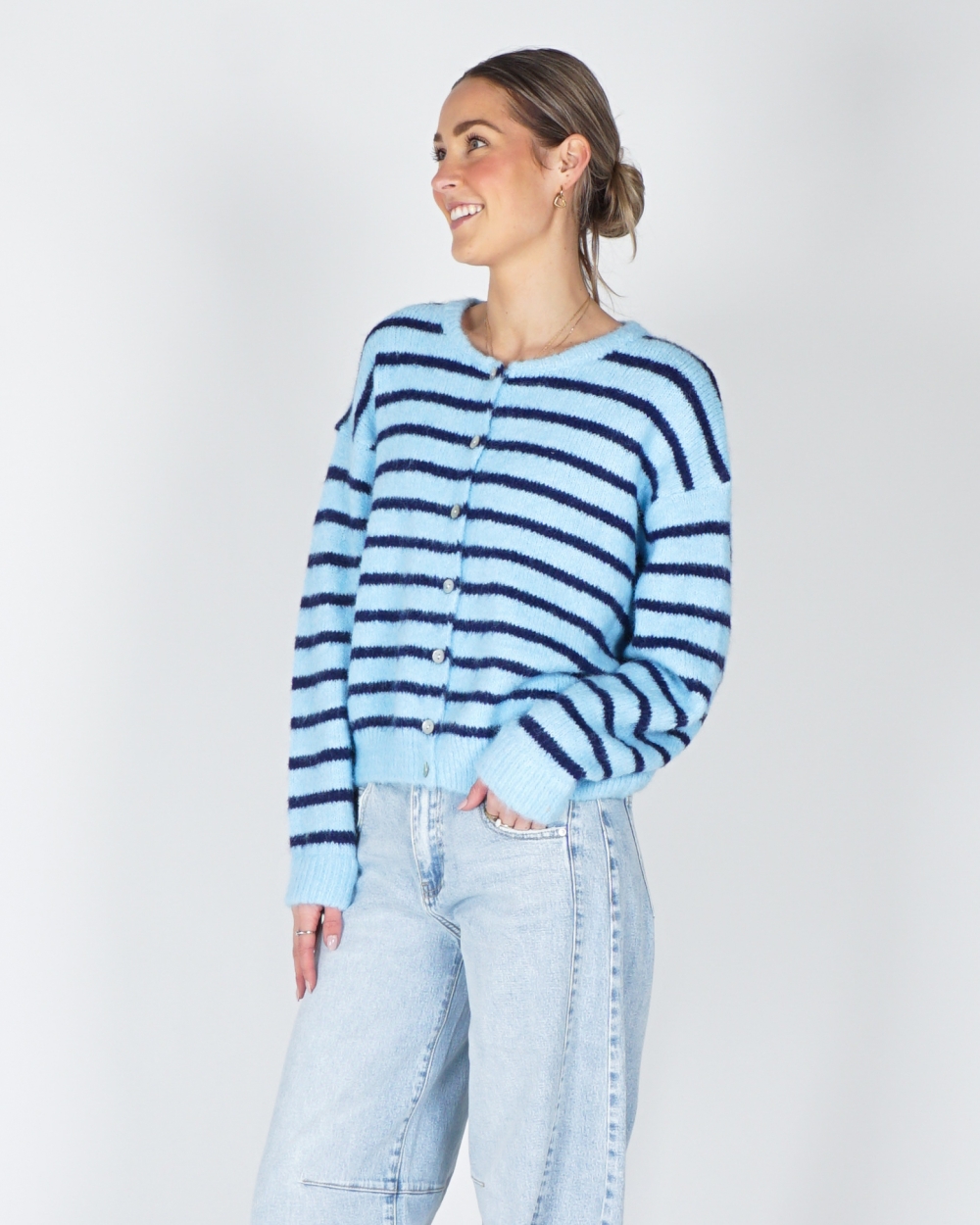 VEST MIA GESTREEPT BLAUW/NAVY