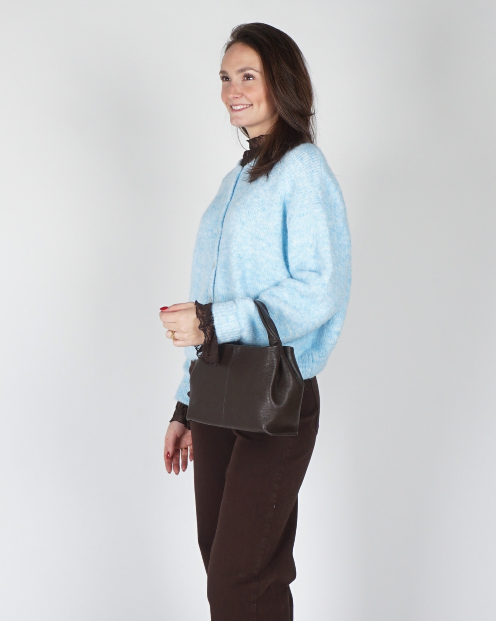 VEST BASIC MIA BLAUW MELANGE