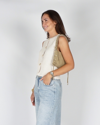 YAYA Mouwloos grofgebreid vest 01-010153-604