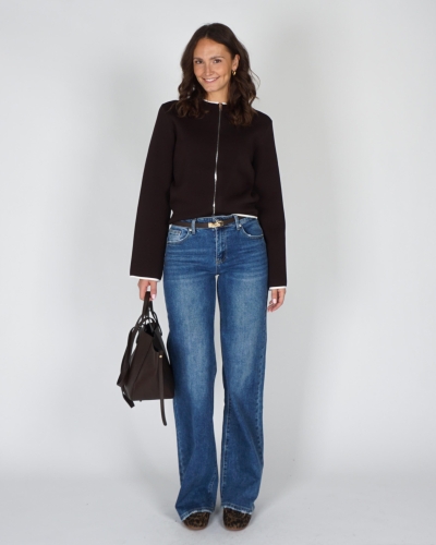 Neo Noir TWO-WAY ZIP VEST QUIANA Bruin