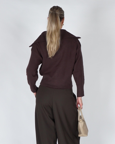 Gossip VEST MET RITS Donkerbruin