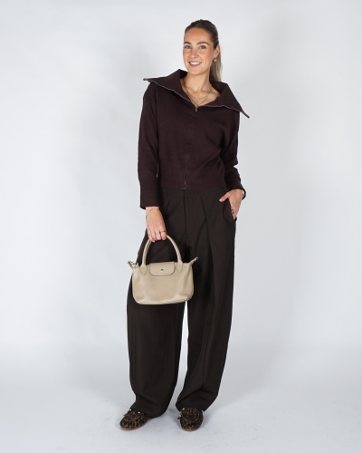 Gossip VEST MET RITS Donkerbruin