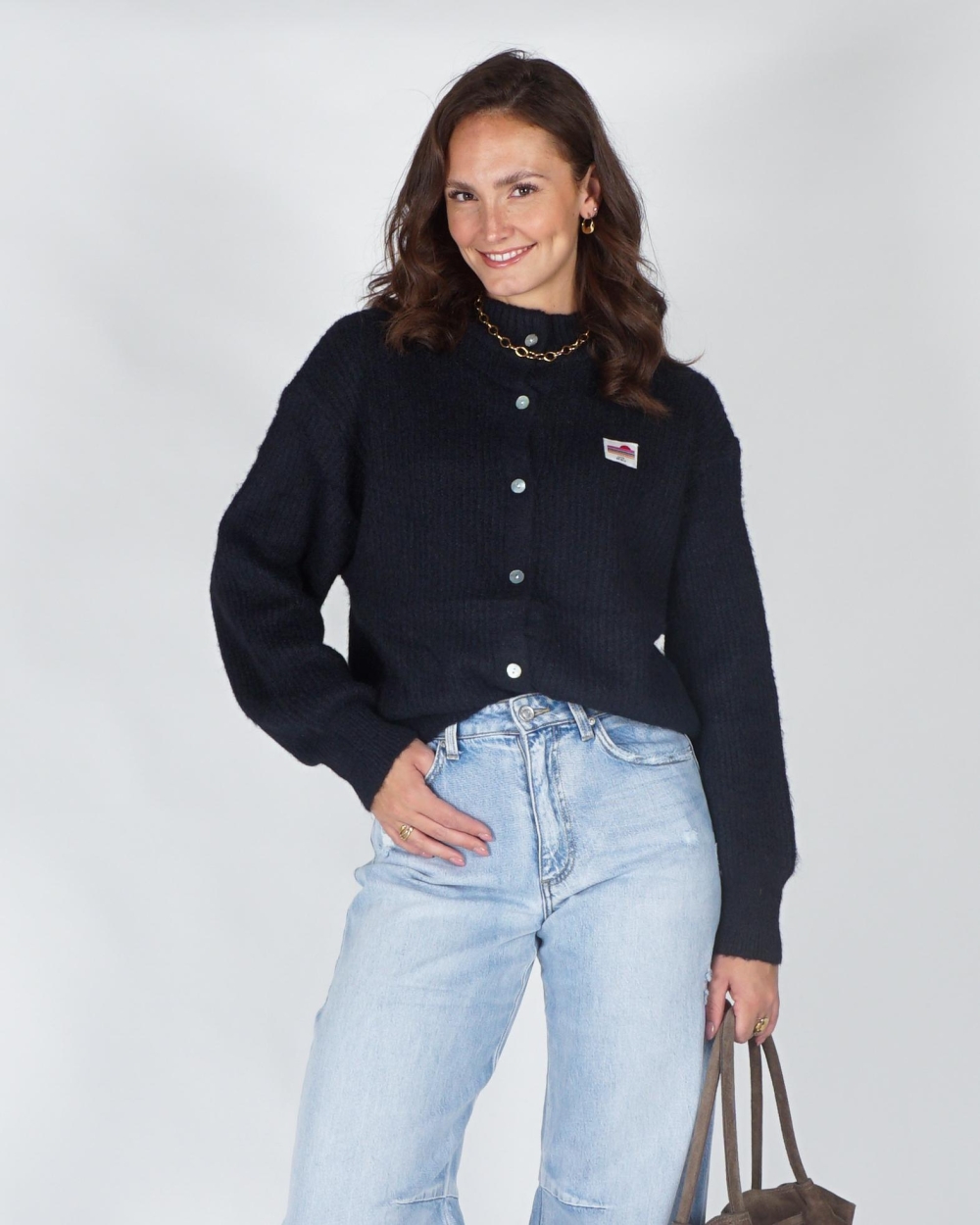 Gossip GEBREID VESTJE BELLE Blauw