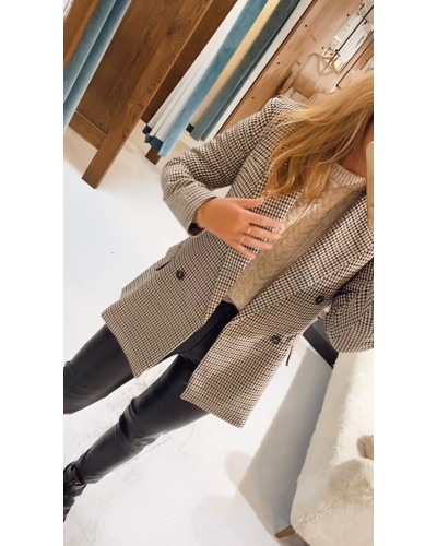 Only LYDIA CHECK BLAZER BEIGE