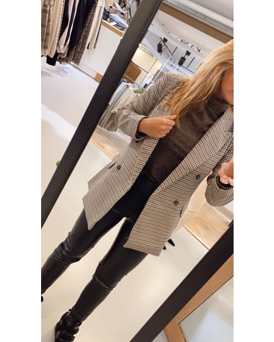 Only LYDIA CHECK BLAZER BEIGE