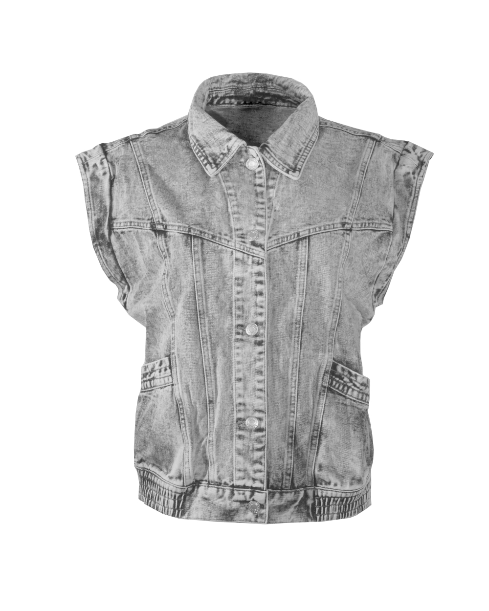 JEANS GILET MOOS GRIJS