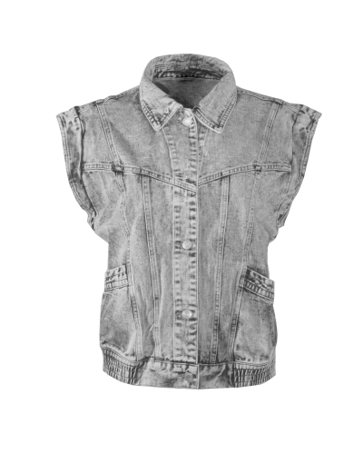 JEANS GILET MOOS GRIJS