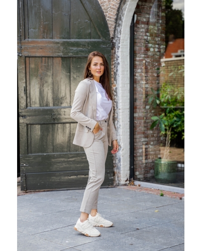 YAYA SOFT HERRINGBONE BLAZER BEIGE