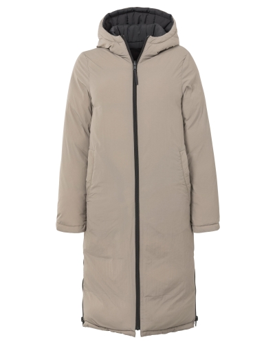 LONG REVERSABLE PUFFER JACKET ZWART