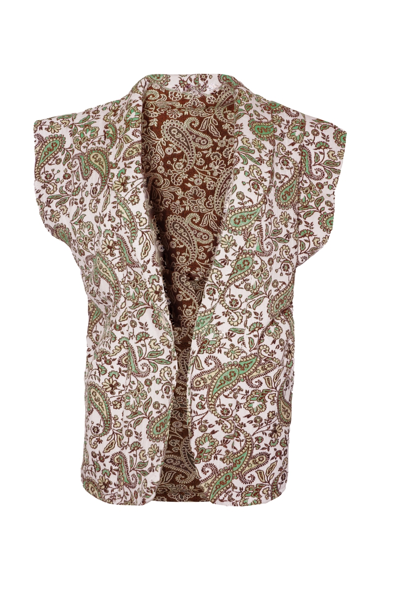 PAISLEY GILET GROEN COMBI