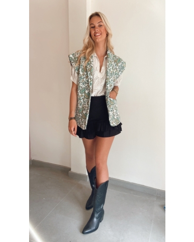 PAISLEY GILET GROEN COMBI