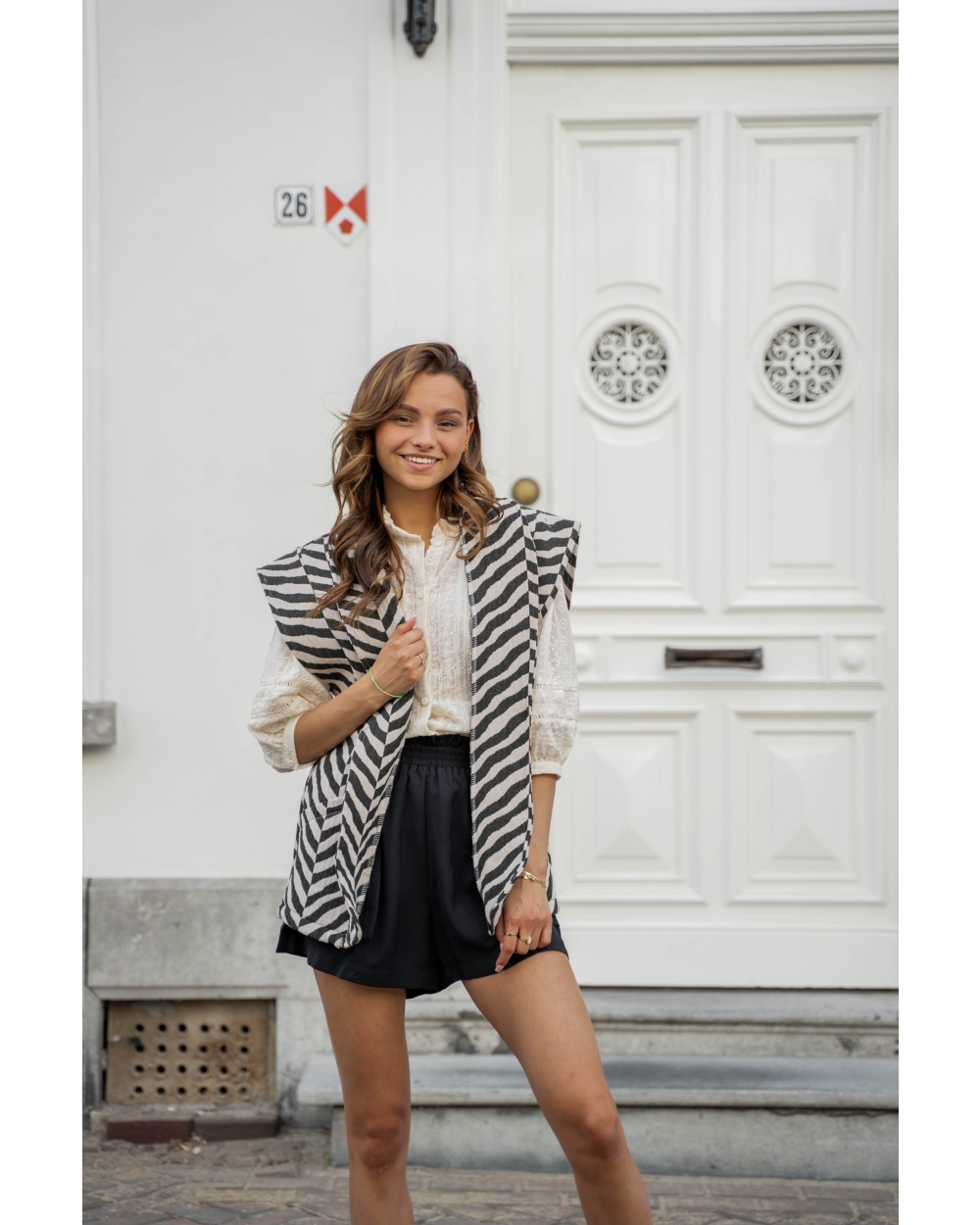 GILET LINDY ZWART WIT