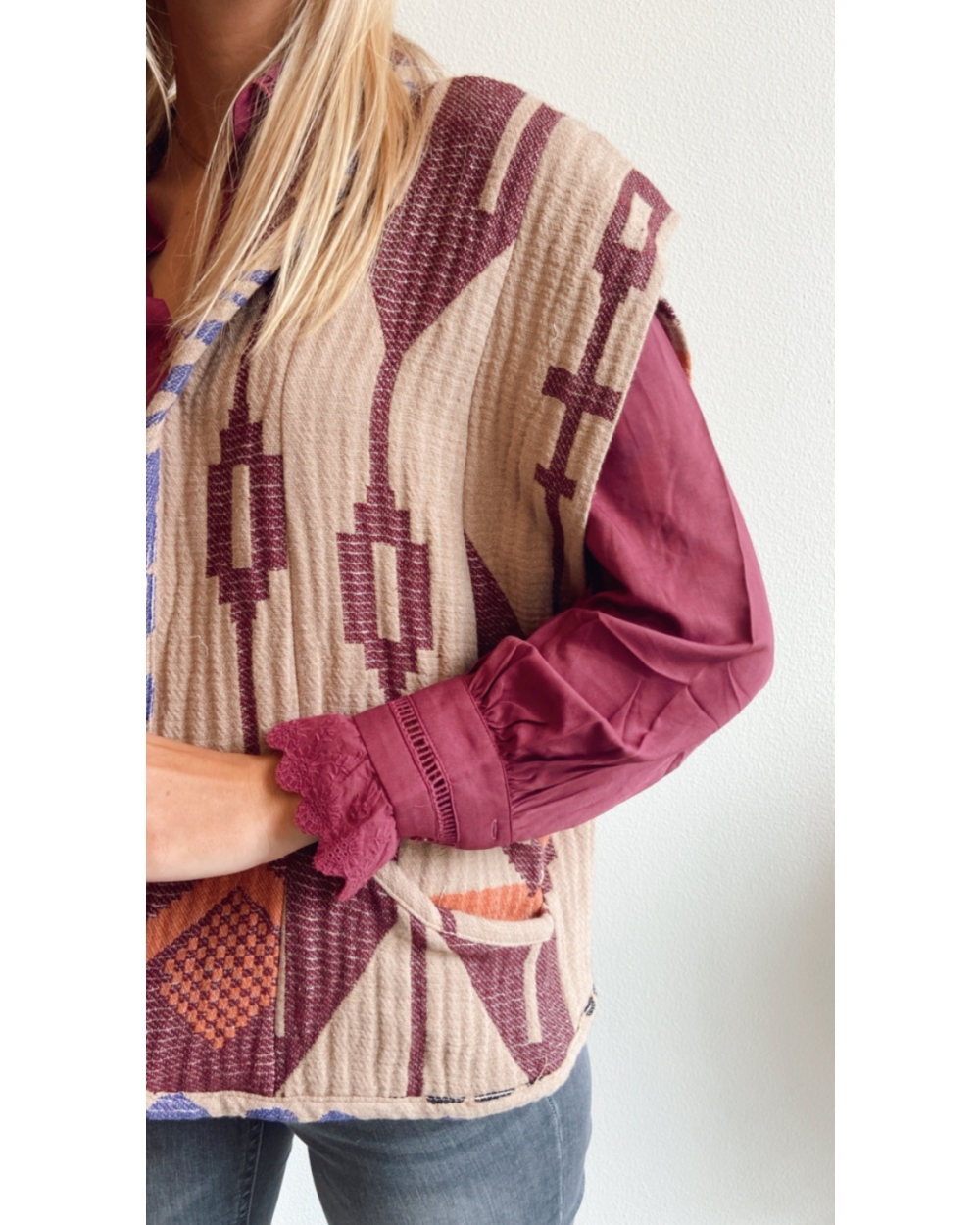 GILET FIEP ORANJE BEIGE