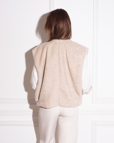 YUNA TEDDY GILET ECRU