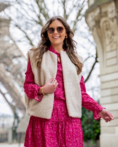 YUNA TEDDY GILET ECRU