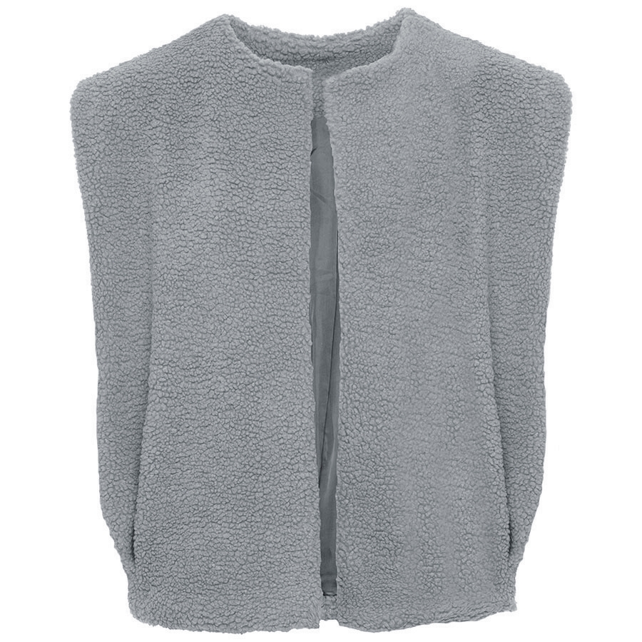 YUNA TEDDY GILET BLAUW GRIJS