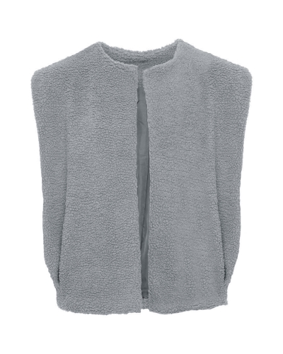 Gossip YUNA TEDDY GILET BLAUW GRIJS