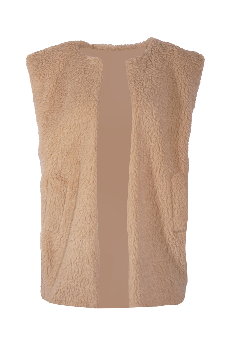 LANG TEDDY GILET BEIGE