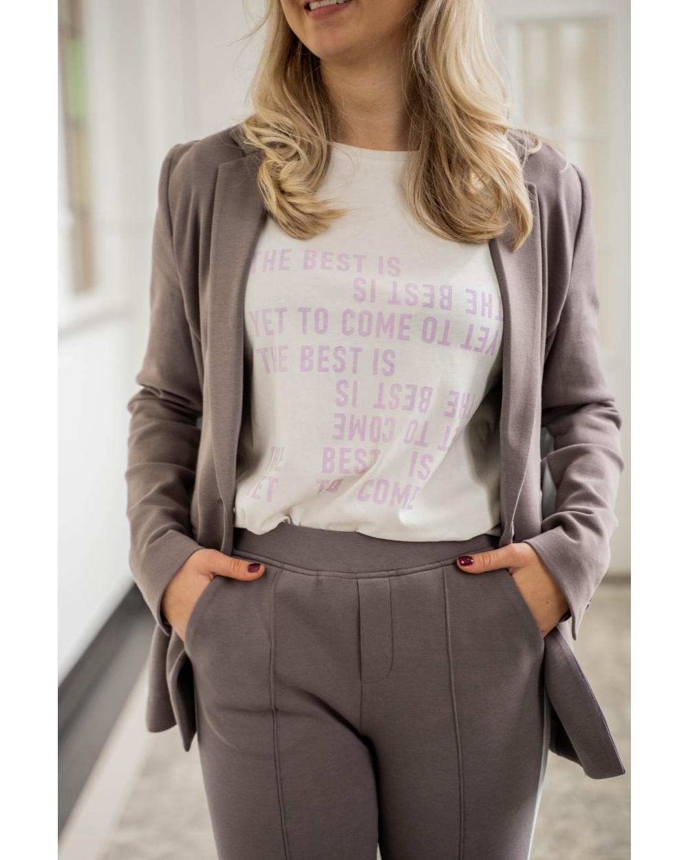 YAYA SCUBA BLAZER DONKERGRIJS