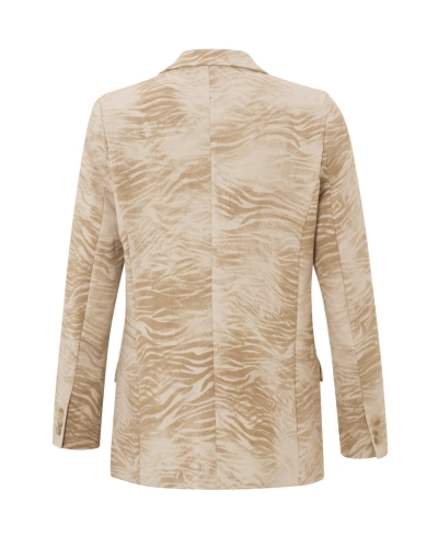 SCUBA BLAZER MET LANGE MOUWEN, ZAKKEN EN EEN DIERENPRINT 