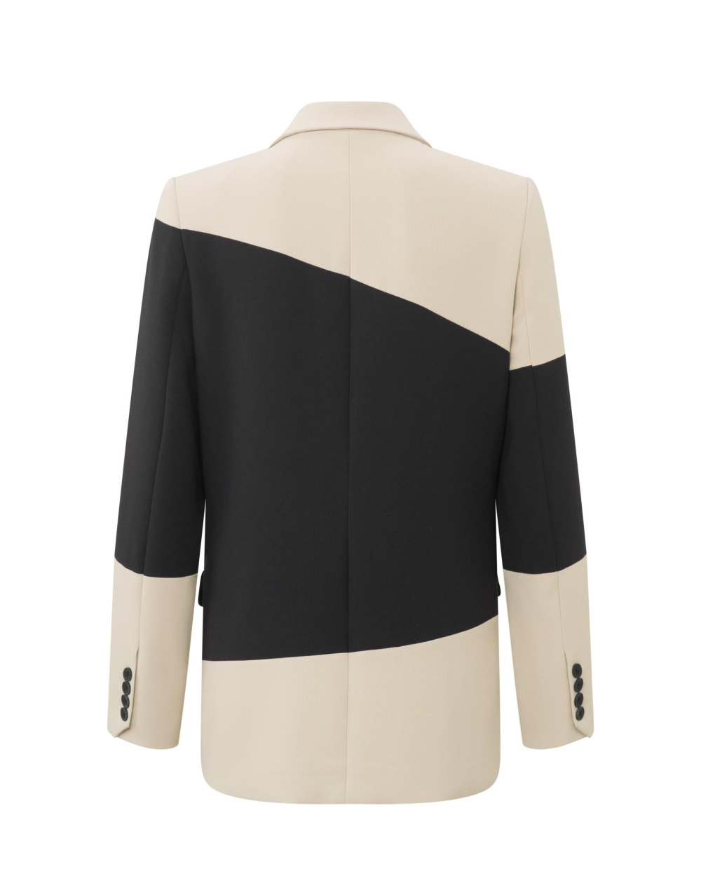 COLORBLOCK BLAZER ECRU/ZWART