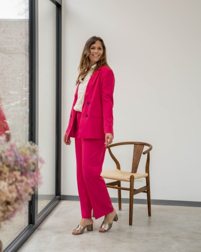 YAYA FAUX DOUBLE BREASTED BLAZER ROZE