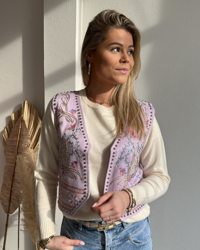 Gossip PRINT GILET VIEVE LILA