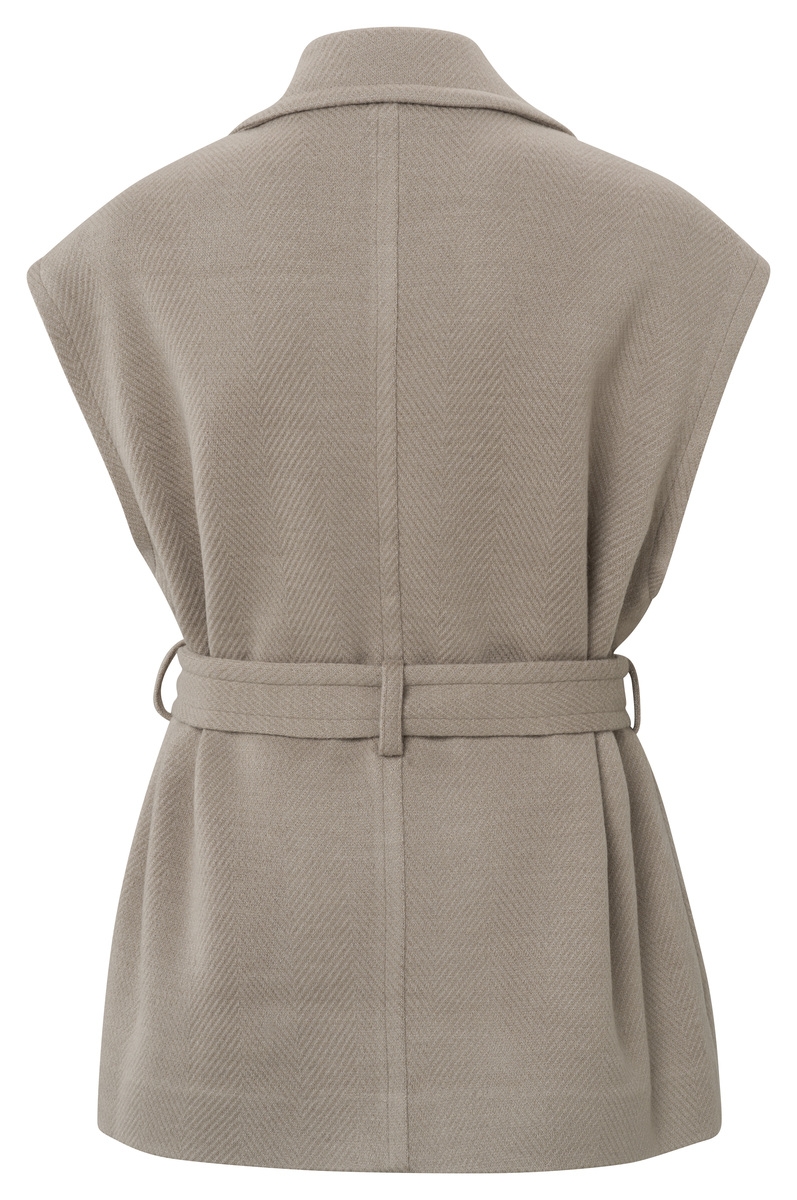 GILET MET VISSENGRAATMOTIEF BEIGE