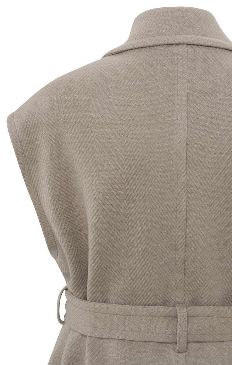 GILET MET VISSENGRAATMOTIEF BEIGE