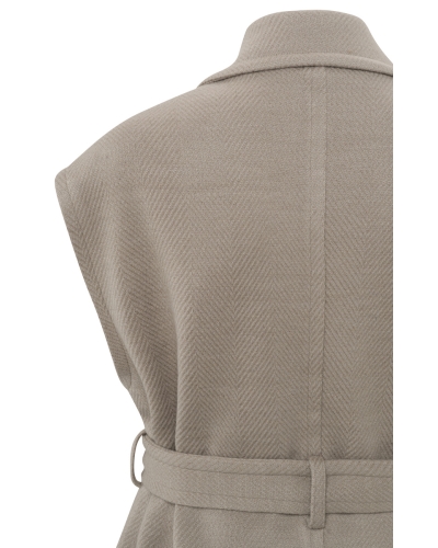 GILET MET VISSENGRAATMOTIEF BEIGE
