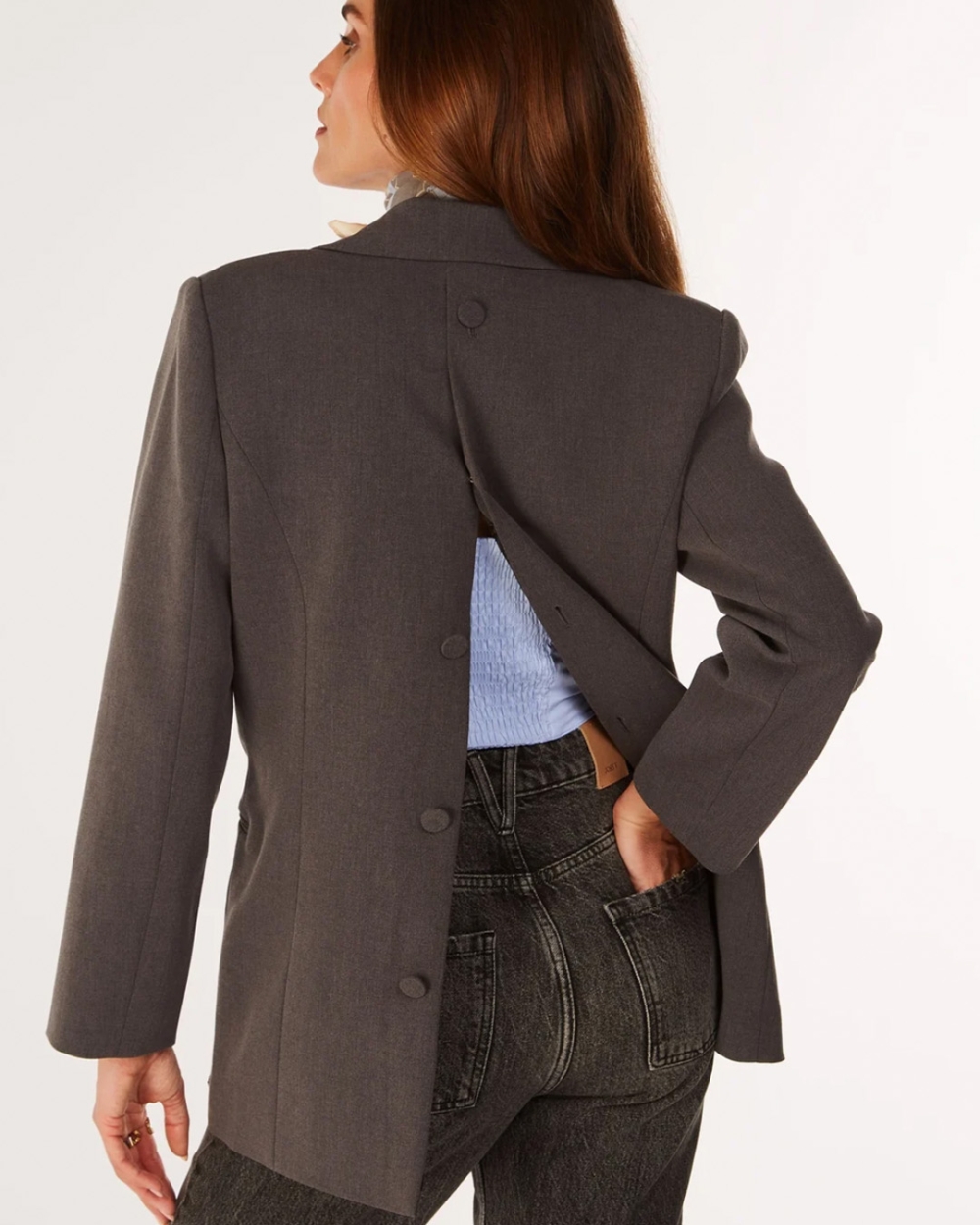BLAZER DILLEN DONKERGRIJS