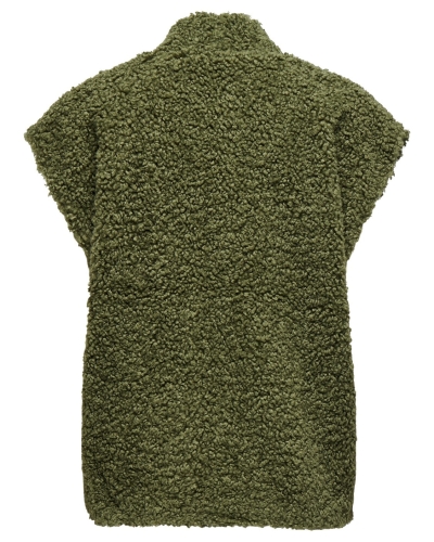 TEDDY GILET NAYA DONKERGROEN