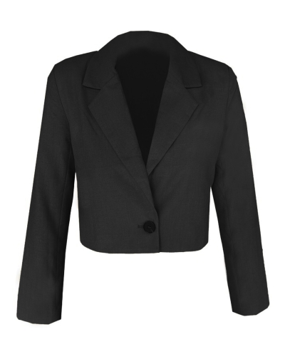 CROPPED BLAZER ISA ZWART