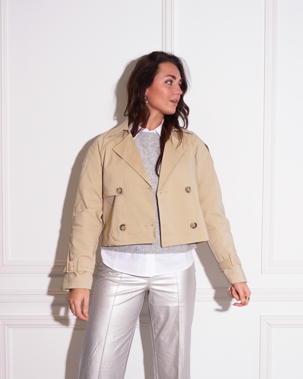 CROPPED TRENCHCOAT BEIGE