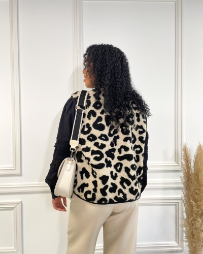 LEOPARD TEDDY GILET JANE