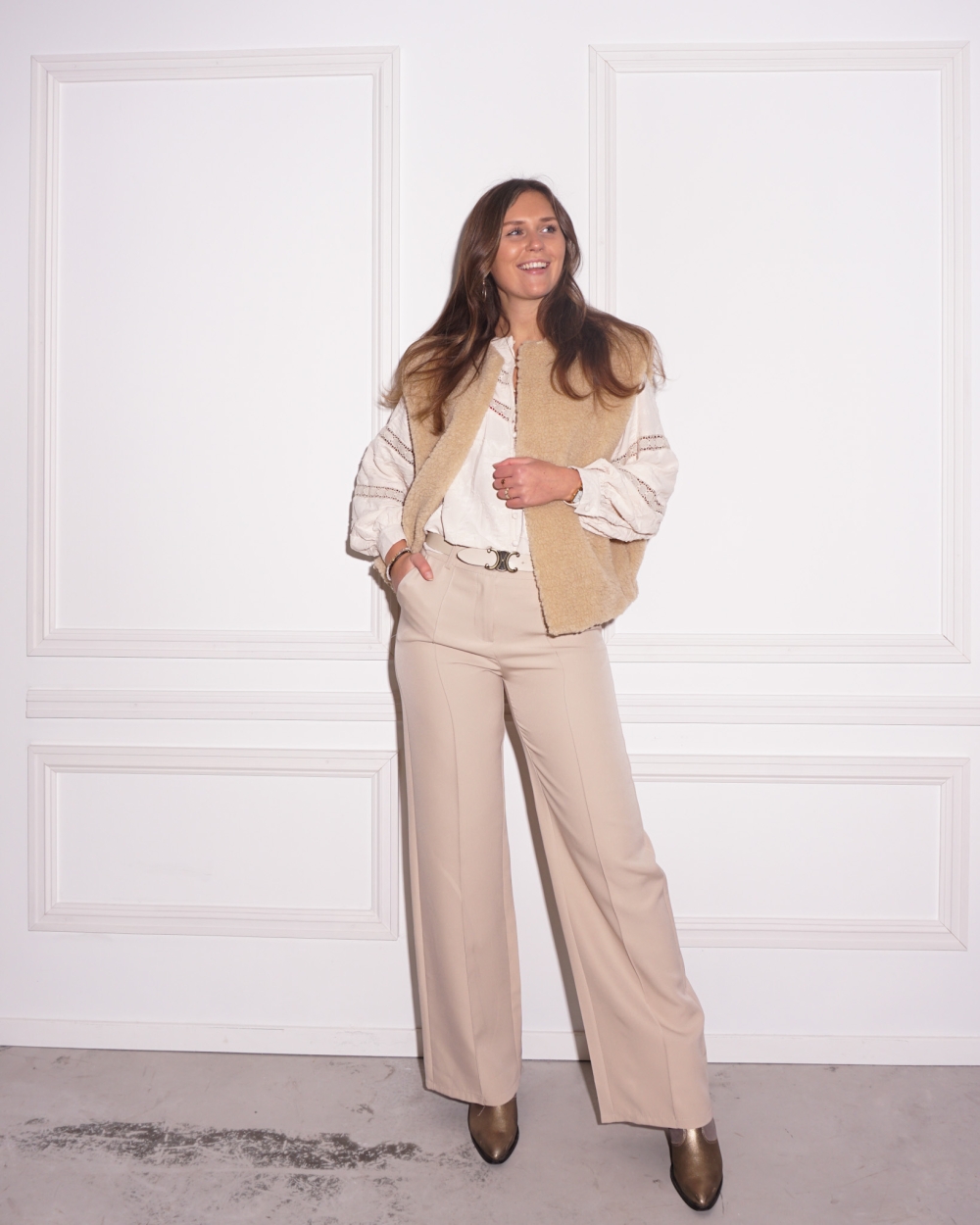 YUNA TEDDY GILET BEIGE