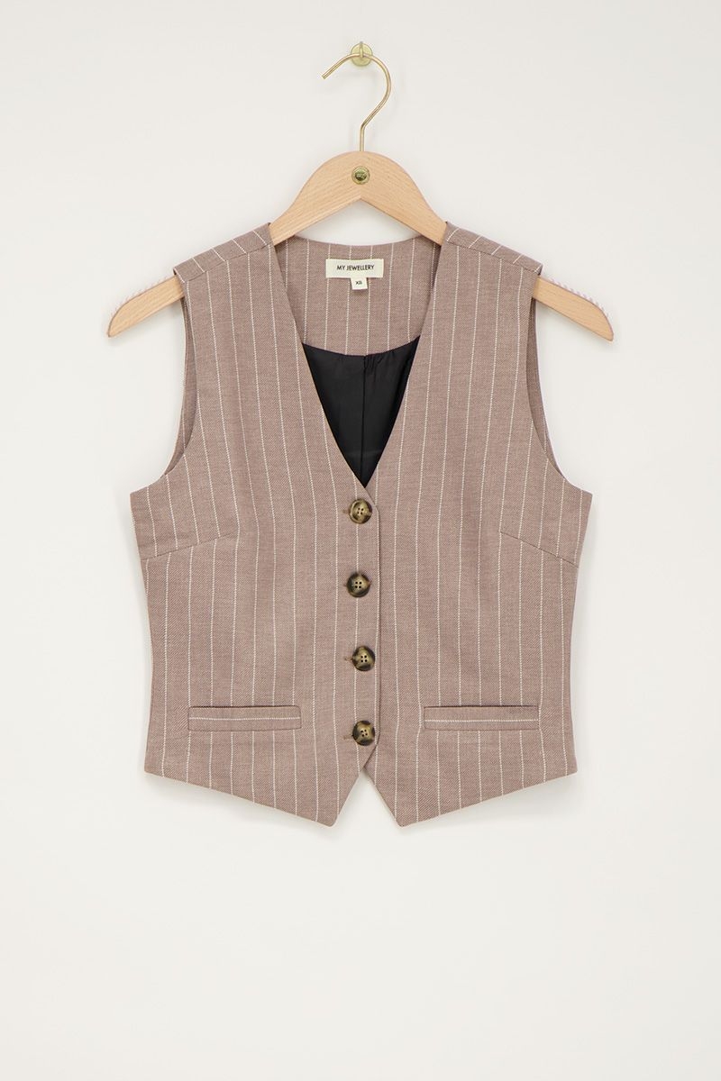 GILET PINSTRIPE BEIGE
