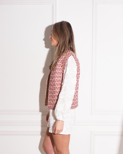 My Jewellery PADDED GILET BLOEMENPRINT ROZE