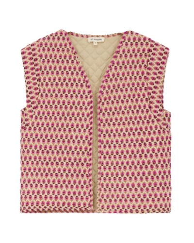 PADDED GILET BLOEMENPRINT ROZE