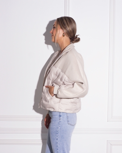 YAYA OVERSIZED CROPPED JAS BEIGE