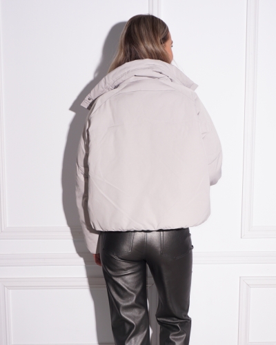 OVERSIZED CROPPED PUFFER ECRU