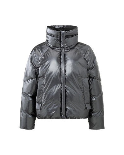 OVERSIZED CROPPED PUFFER METALLIC