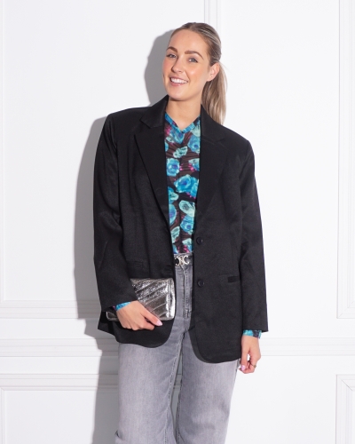 Refined Department BODI BLAZER SMILEY ZWART