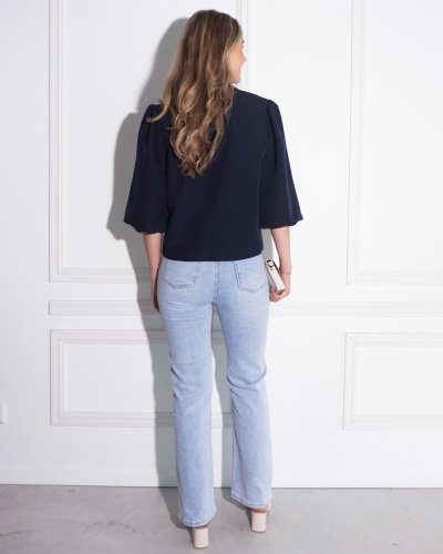 PUFF SLEEVE BLAZER BLAUW