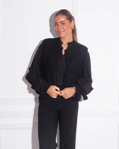 Gossip the Label LUREX TEDDY GILET ZWART
