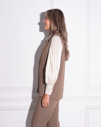 GILET MARIE TAUPE