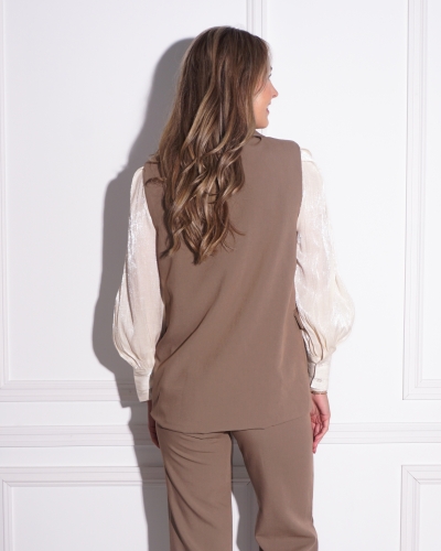 GILET MARIE TAUPE